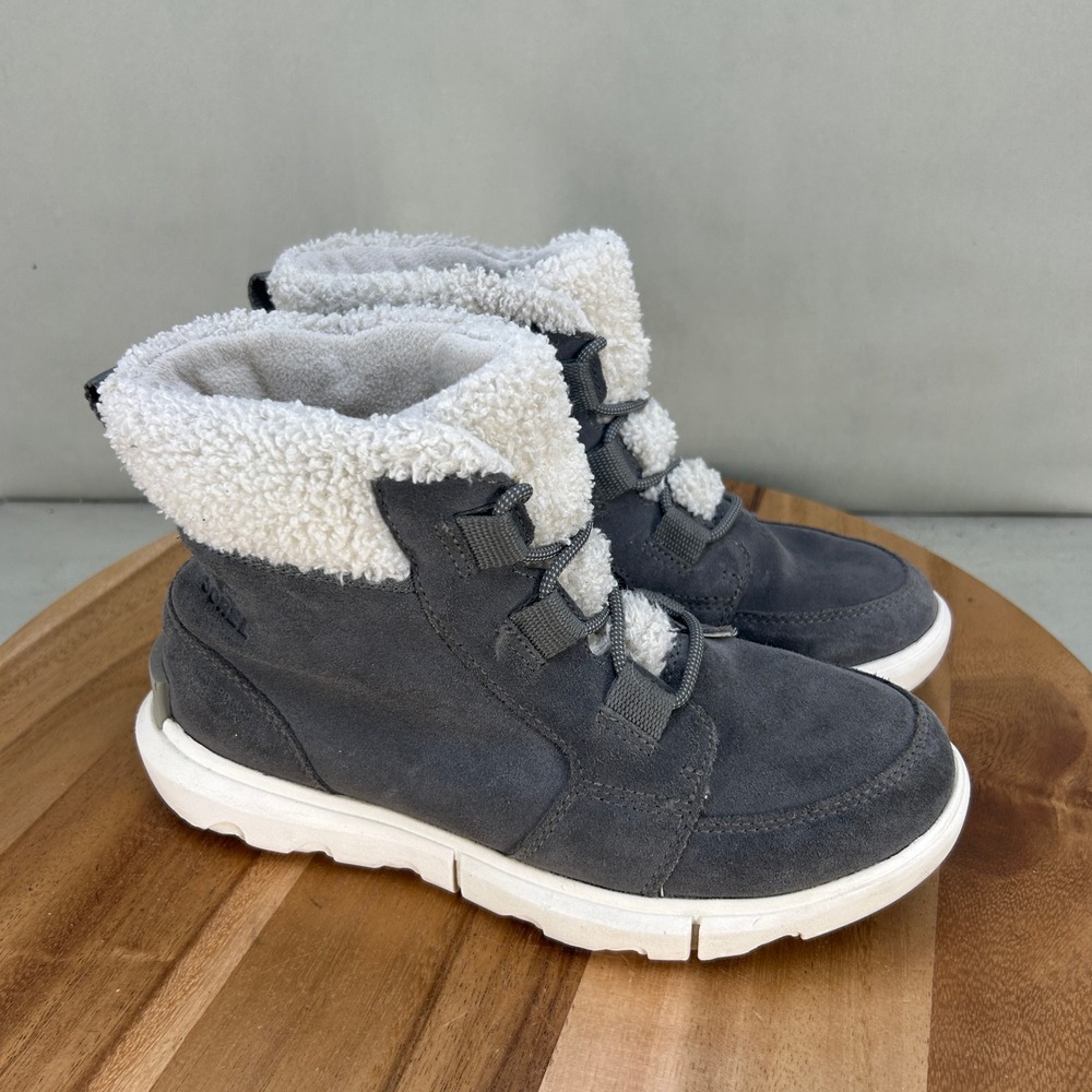 Sorel Womens Explorer II Joan Faux Fur Suede Winter Boots Grey NL4451-052 Size 7